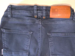 Pantalón Overlap Moto Mujer Talla 36 Azul Denim