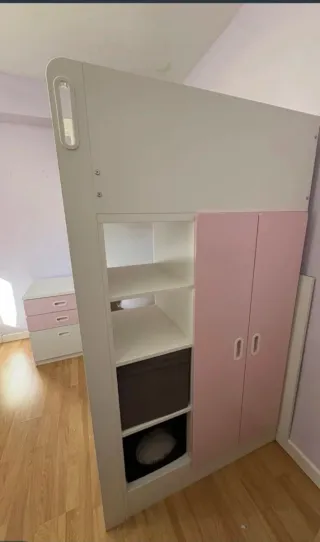 Cama alta Ikea con escritorio