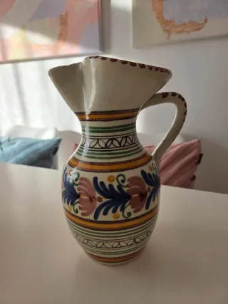 Jarra cerámica Talavera multicolor