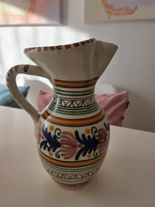 Jarra cerámica Talavera multicolor