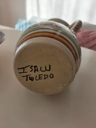 Jarra cerámica Talavera multicolor