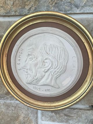 Ramón y Cajal Centenario 1852-1952 marco madera