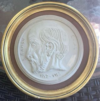 Ramón y Cajal Centenario 1852-1952 marco madera