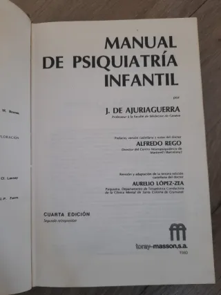 Libro  antiguo Manual de psiquiatra infantil