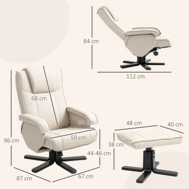 Sillón Relax Reclinable Beige con Reposapiés