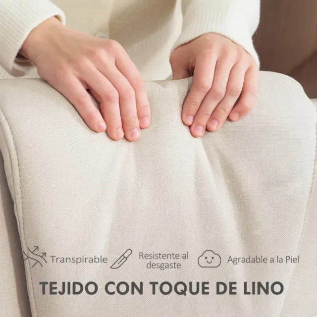 Sillón Relax Reclinable Beige con Reposapiés