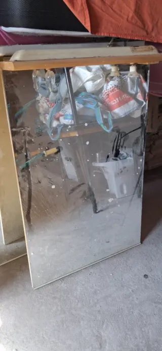 Espejo de madera y cristal