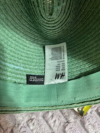 Sombrero de papel imitación paja verde agua t 54