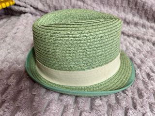 Sombrero de papel imitación paja verde agua t 54