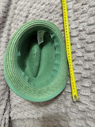 Sombrero de papel imitación paja verde agua t 54