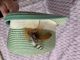 Sombrero de papel imitación paja verde agua t 54