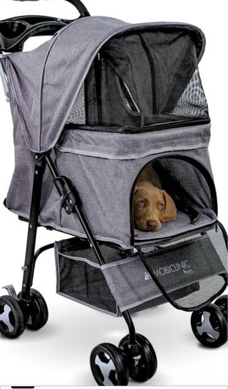 Carro para mascotas plegable gris