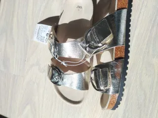 Sandalias Zara Talla 39 Metalizadas