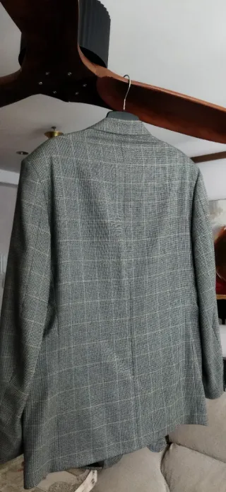 Americana Vintage Hombre Gris y Negro