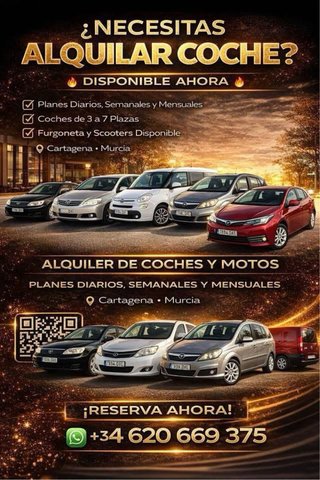 ¡Alquilo y vendo autos y motocicletas! 620-669-375