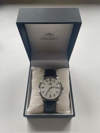 Reloj Orient Automático Esfera Blanca Correa Piel