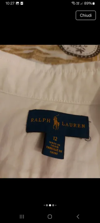 Camicia Ralph Lauren bianca con bandierine