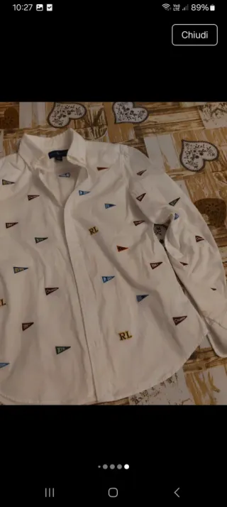 Camicia Ralph Lauren bianca con bandierine