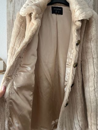 Abrigo de pelo beige Atmosphere Talla M