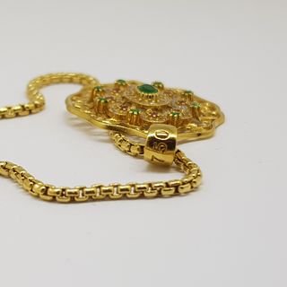 Conjunto Oro 18K Piedras Colores y Circonitas