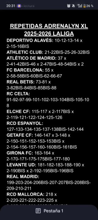 Intercambio Cromos Adrenalyn LaLiga XL 2025-2026