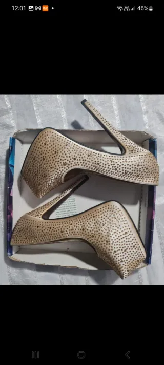 Scarpe con tacco argento Tg 39