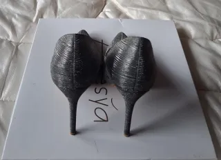 Décolleté donna glitterate argento