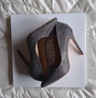 Décolleté donna glitterate argento