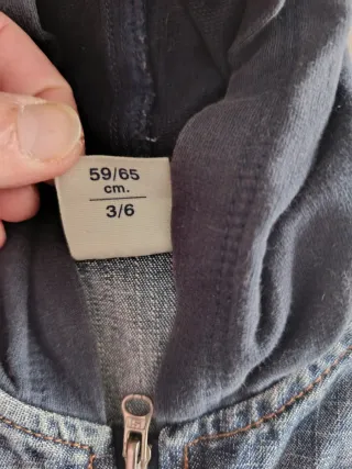 Chaleco vaquero con capucha 3-6 meses(58-65cm)