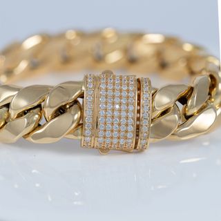 Pulsera barbada cubana oro 18k 750