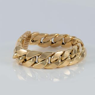 Pulsera barbada cubana oro 18k 750
