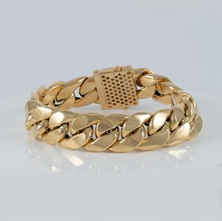 Pulsera barbada cubana oro 18k 750