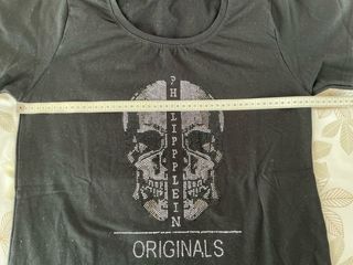 Camiseta negra calavera strass Talla L