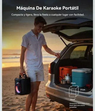 Altavoz Karaoke GREEN KEEPER 400W 2 Micrófonos