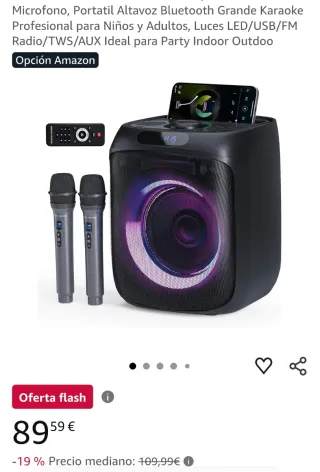 Altavoz Karaoke GREEN KEEPER 400W 2 Micrófonos