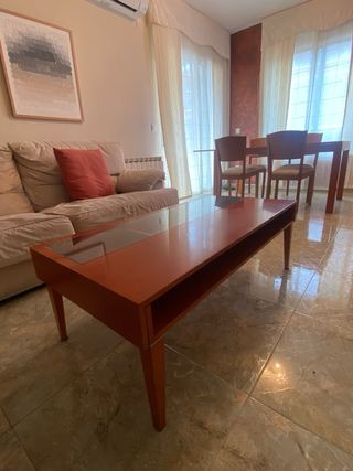 Mesa centro chapa  y cristal