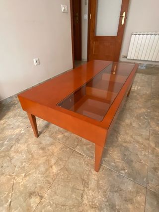 Mesa centro chapa  y cristal