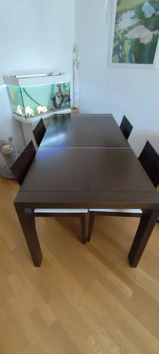 Mesa extensible y 4 Sillas de buen material