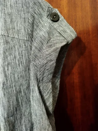 Vestido gris lino y algodón talla XL