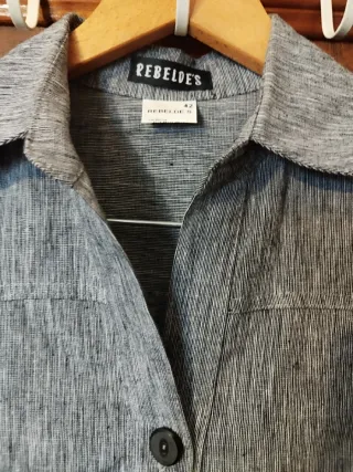 Vestido gris lino y algodón talla XL