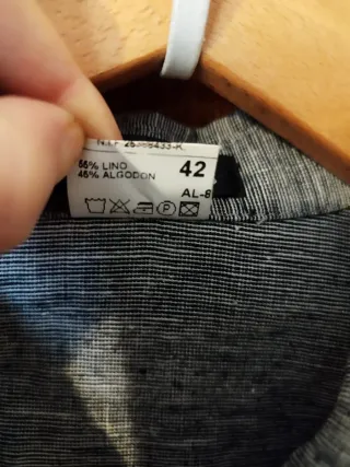 Vestido gris lino y algodón talla XL