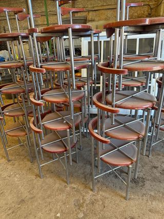 Silla madera y metal cerezo