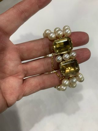 Pulsera Perlas Oro y Topacios 1930