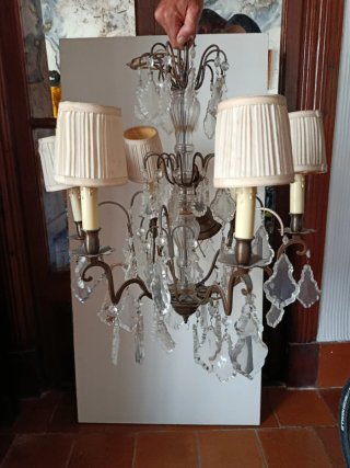 Lámpara de techo antigua cristal y metal