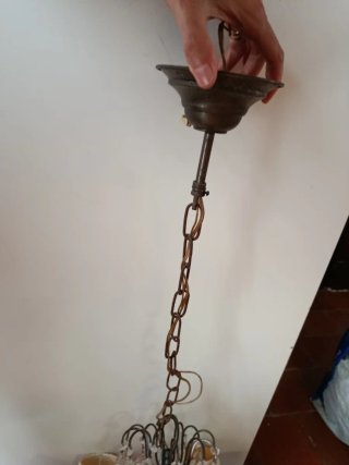Lámpara de techo antigua cristal y metal