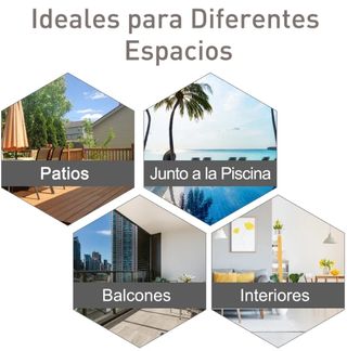 2 Sillas Plegables Exterior Negro