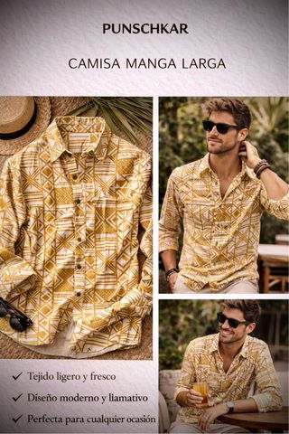 Camisa PUNSCHKAR manga larga estampada