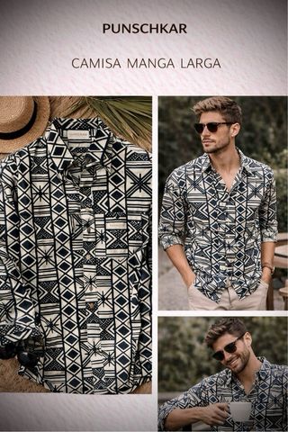 Camisa PUNSCHKAR manga larga estampada