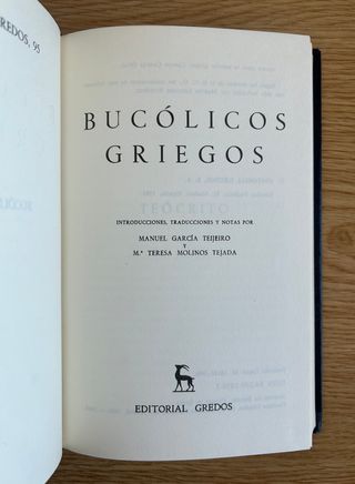 Bucólicos griegos. Gredos (1986)