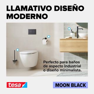 tesa® MOON BLACK Perchero para Toallas - Colgador